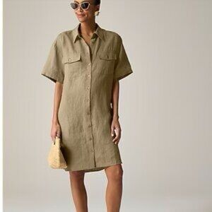 J. Crew Linen Utility Shirt Dress